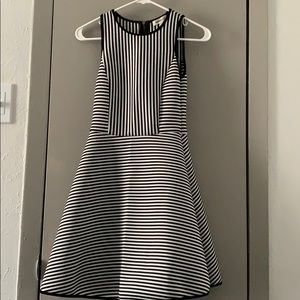 Striped fit n flare dress
